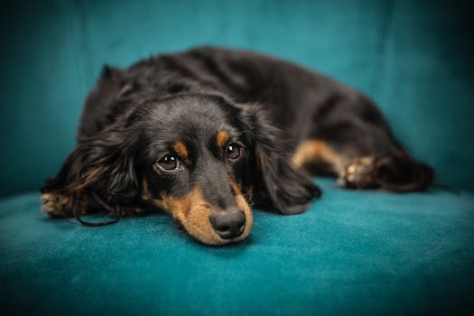 happy service dog at home