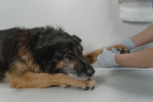 therapy dog comforting a patient
