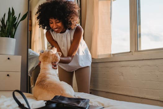 dog and owner bonding