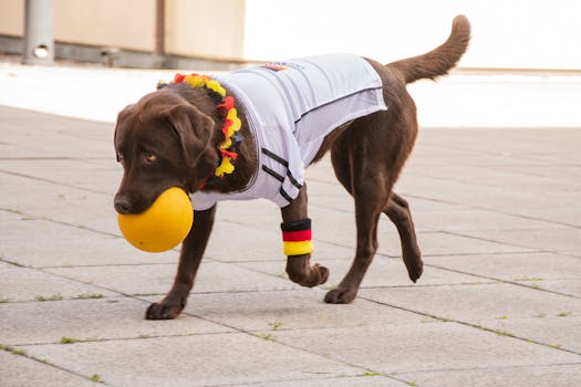 dog retrieving a ball